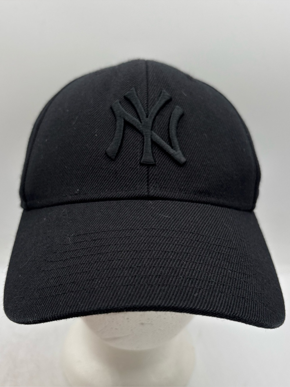 New York Yankees 47 Brand Blackout Tonal Logo Adjustable Baseball Hat Black OSFM